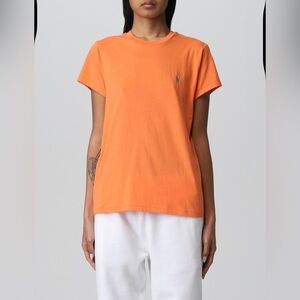 Ralph Lauren short sleeve orange pony cotton shirt